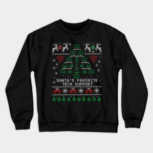 Santa's Favorite Tech Support Christmas for IT Professionals Crewneck Sweatshirt